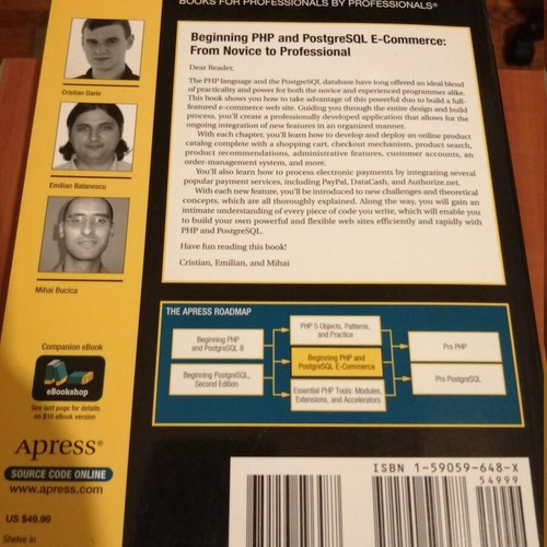 Beginning PHP and PostgreSQL E-Commerce book like new