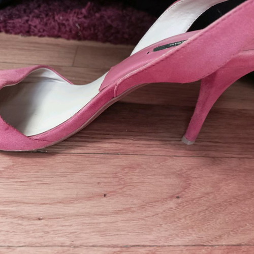 Zara shoes used, coral suede pumps size 38