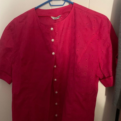 Zara pink blouse new with white buttons
