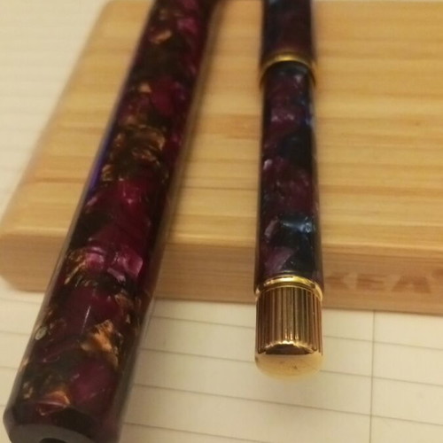 Waterman FP Lady Agatha Blue Purple 18K-750 Gold Nib Fine like new