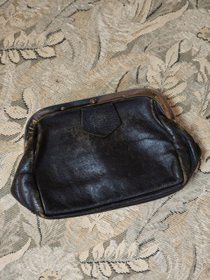 Retro leather wallet used, genuine calf leather, three compartments