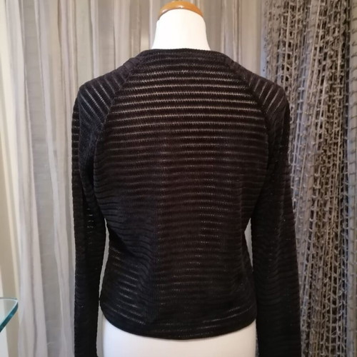 Knitted semi-transparent black blouse like new, size S