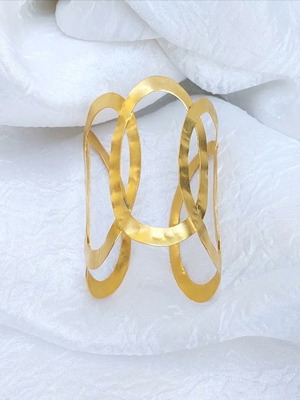 Bracelet cuff type 9 cm, like new, gold-plated brass by BART BIJOUX