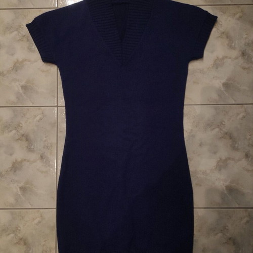 Knitted dress dark blue like new, size L
