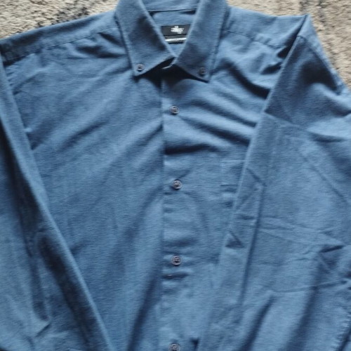 Men's winter cotton shirt L like new, blue