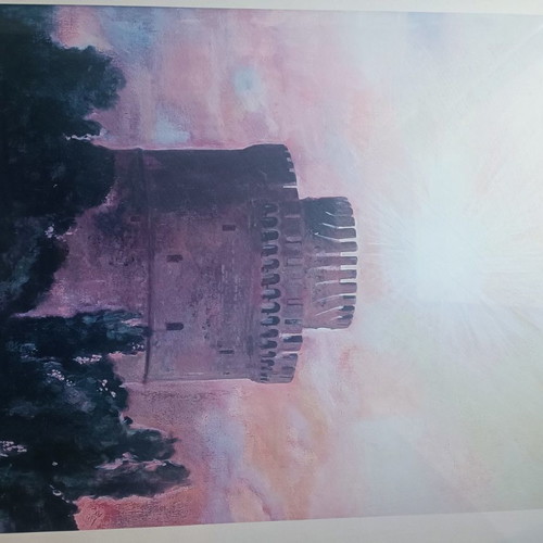 Painting Varlamis Makis used with certificate and signature