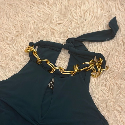 Elastic cypress blouse like new with gold details