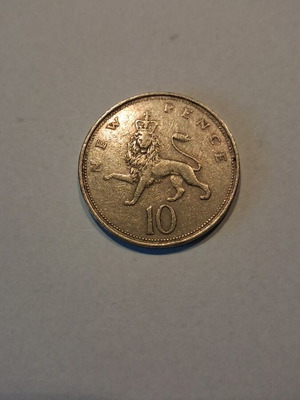 British 10 New Pence coin 1969 used