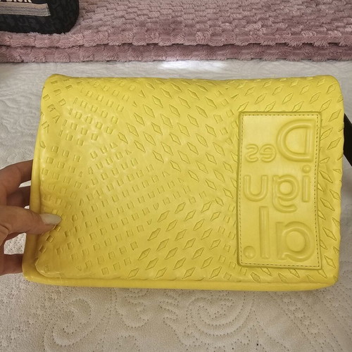 Desigual Handbag Used Yellow 30x20 Envelope Style