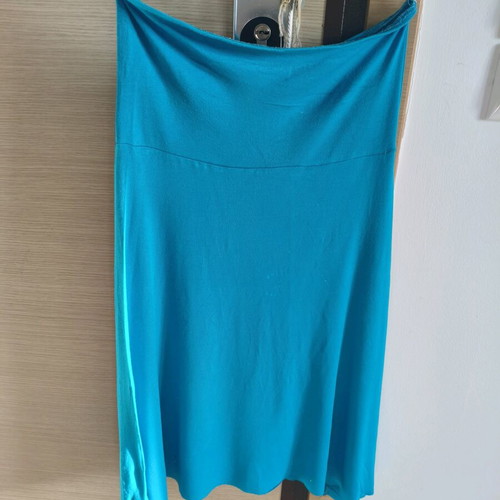 Strapless beach dress used, sea blue, elastic fabric