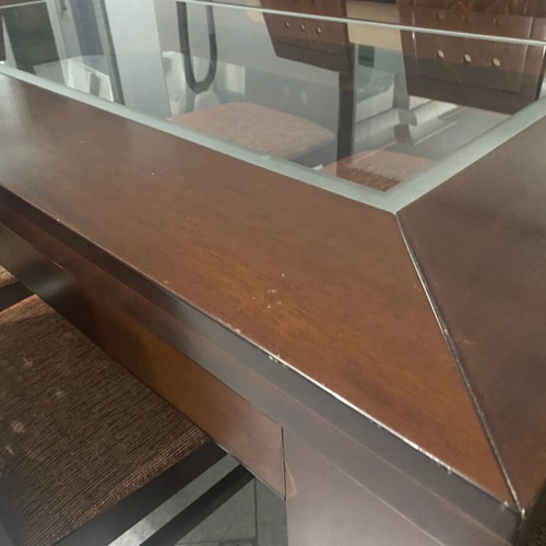 Dining table used with glass top, 80×160×90 cm