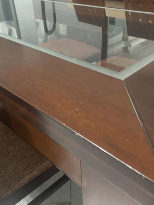 Dining table used with glass top, 80×160×90 cm