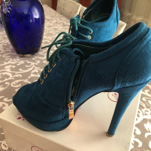 Celebrity ankle boots like new, size 38, green-turquoise