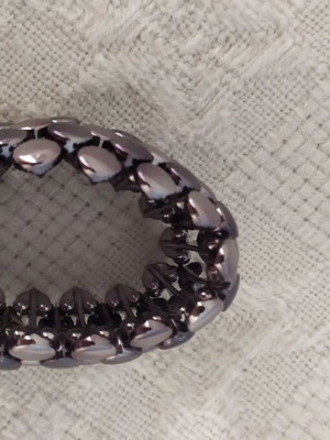 Elastic bracelet like new silver with large beads