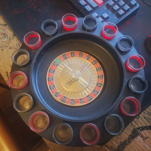 Roulette with Shot Glasses used
