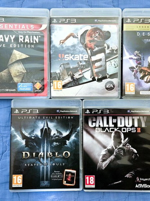 PlayStation 3 game bundle with Heavy Rain, Skate 3, Destiny, Diablo 3, Call of Duty Black Ops 2