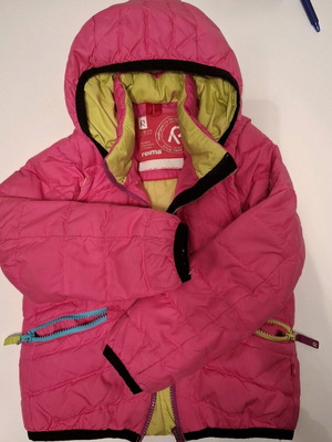 Reima jacket for girls 4-6 years like new, pink, waterproof with detachable sleeves