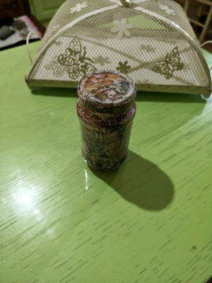 DIY Glass Kitchen Jar with Marble Effect in Brown, Pink and Gray Shades like new