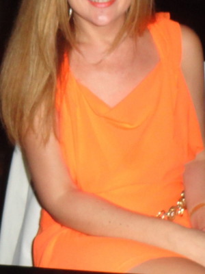 Coral mini airy dress with open back, size M