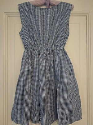Regalinas sleeveless blue and white check dress
