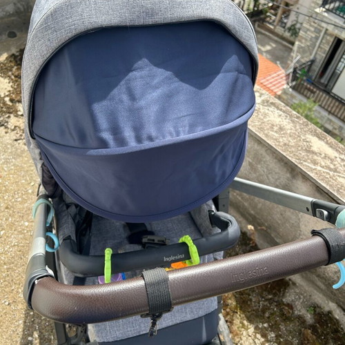 Inglesina Aptica stroller like new, blue gray with accessories