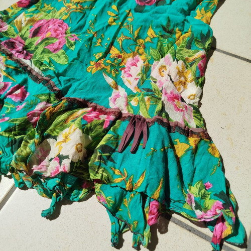 Vintage Y2K Floral Halter Mini Dress like new, fairycore boho coquette