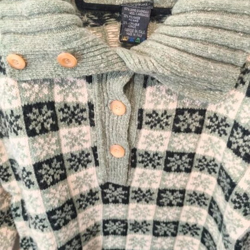 Kookai knitted wool sweater used, black and green