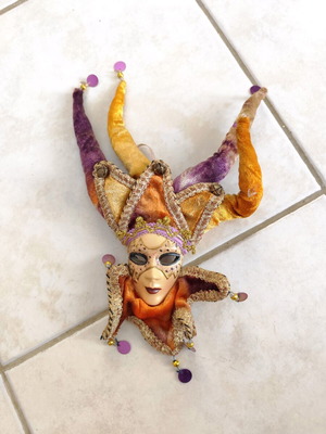 Handmade Venetian decorative mask like new, 25×20 cm