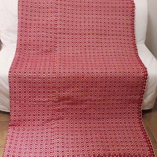 Woven loom blanket red all-wool new