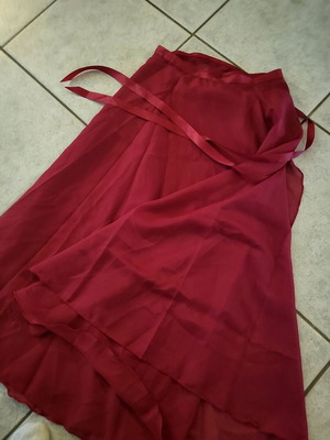 Φούστα δετή χορού καινούργια, one size, σκούρο κόκκινο