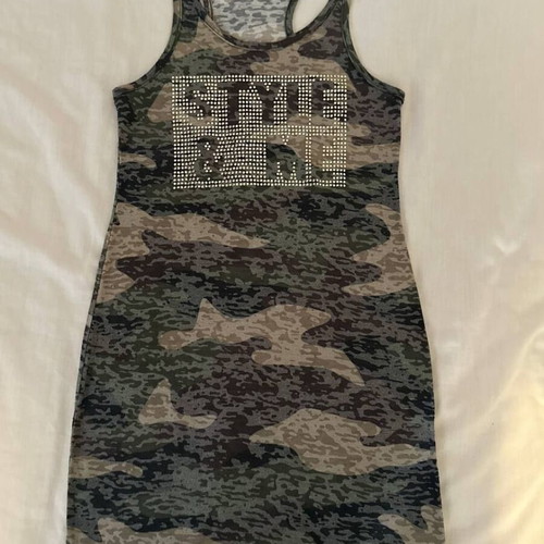 Geisha dress size 128 (7-8 years) camouflage with rhinestones like new