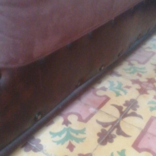Leather antique sofa set used, 3 pieces with suede cushions