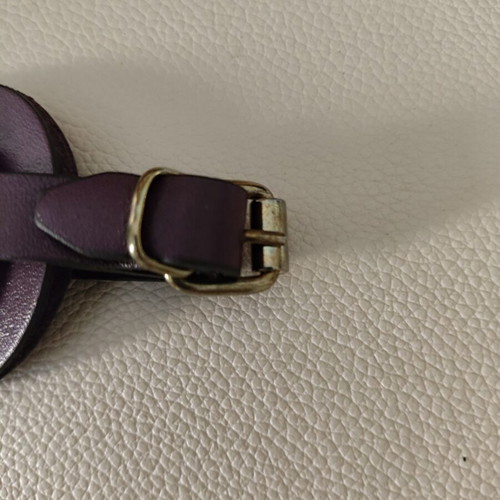 Etro leather bag charm tag holder, purple