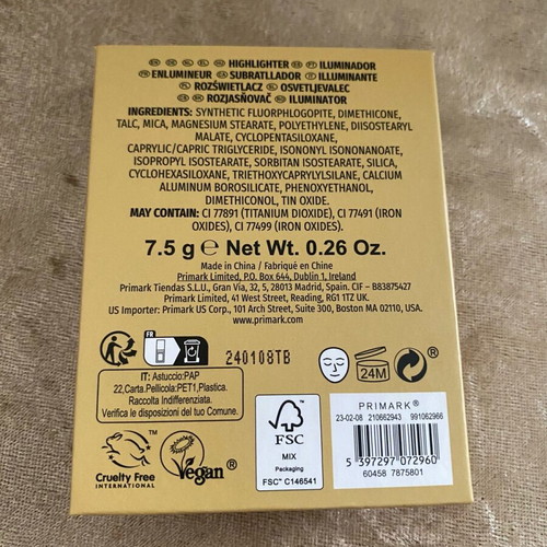 Primark gold highlighter new
