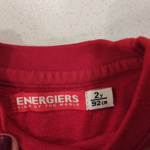 Energiers red sweatshirt for 2-year-old children like new, 92 cm