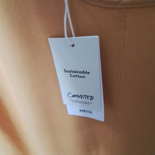 Mango long cotton dress XL new, orange