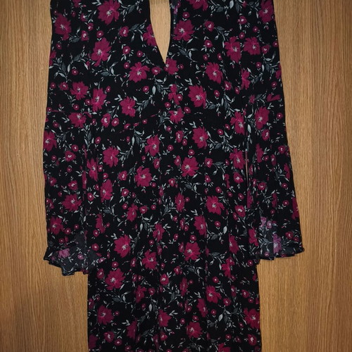 American Eagle Outfitters floral dress size S like new, black with fuchsia flowers