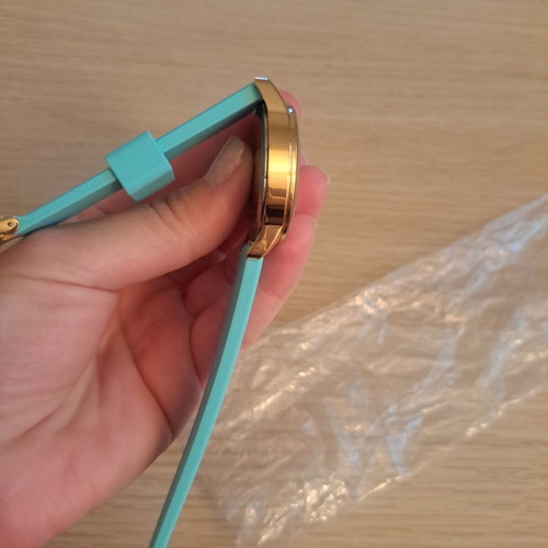Juicy Couture watch new, gold stainless steel with turquoise silicone strap