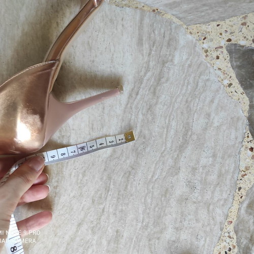 Leather sandals rose gold size 39 heel 9cm like new
