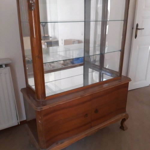 Antique crystal cabinet used, 1920-1930 period, dimensions 110x44x157 cm