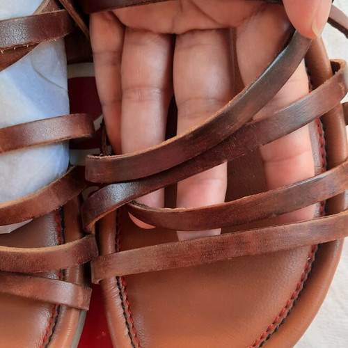 S.Oliver leather sandals size 40 like new, cognac color