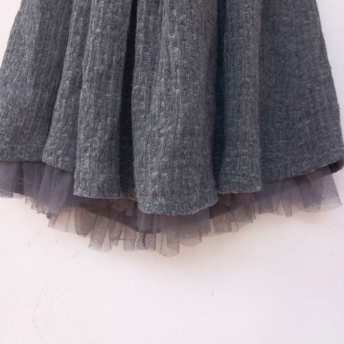 Stradivarius knitted backless dress used, gray, size M