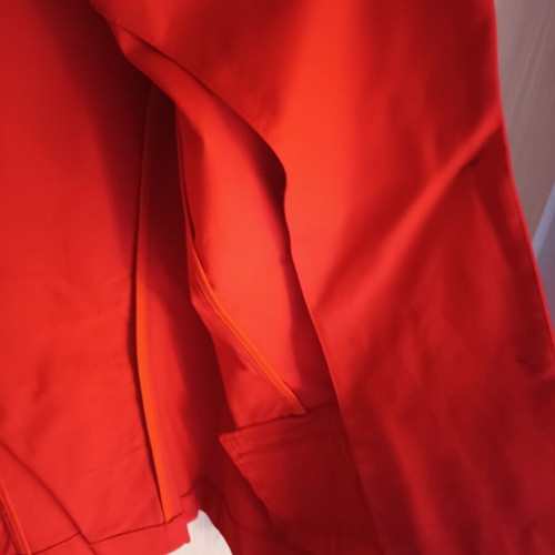 Women's red jacket size 56 like new with shoulder pads