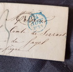 French letter 1834 used, addressed to Comte de Seran with two stamps