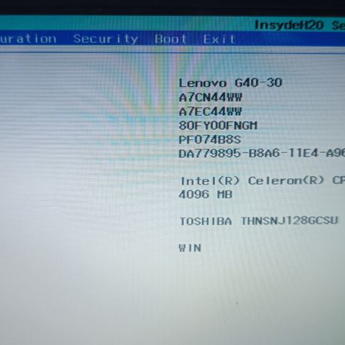 Lenovo G40-30 laptop used for parts or repair, model 80FY