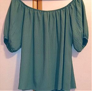 Γυναικεία έξωμη μπλούζα σε χυτό ύφασμα, One Size