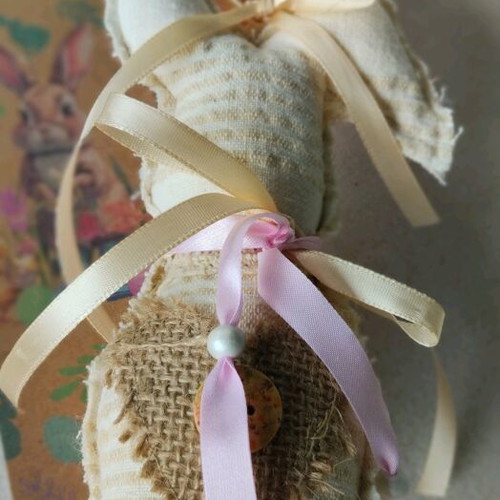 Handmade Easter candle with removable bunny and plaster decorative gift set