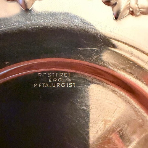 Vintage ERG Metalurgist decorative stainless steel plate 16 cm like new