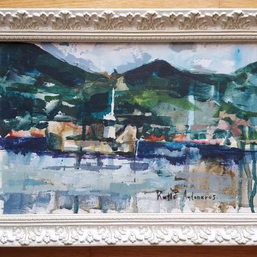 Authentic Kalamata: Tetragono painting new with frame