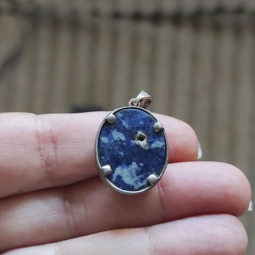 LALAoUNIS pendant like new, silver and gold with lapis lazuli stone